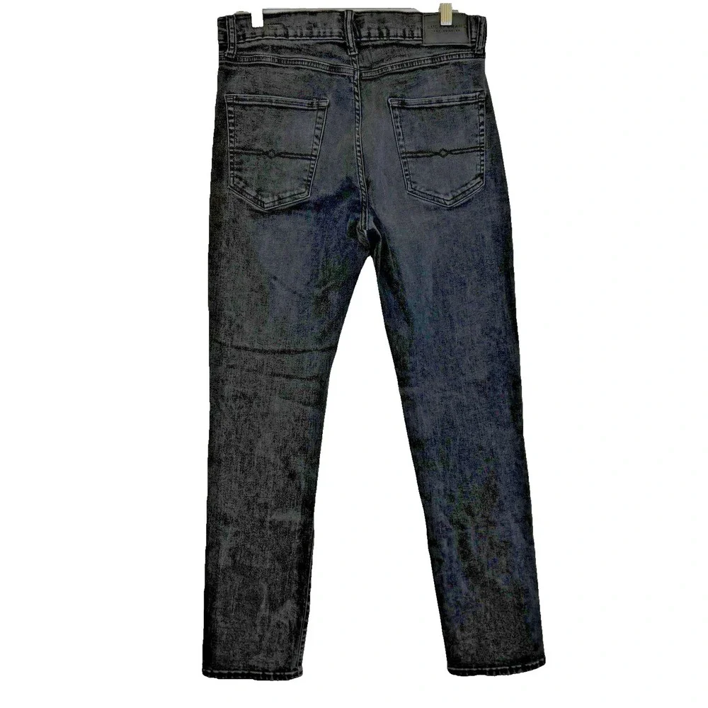 Lucky Brand 410 Athletic Straight Jeans Mens Sz 34x32 Faded Black Wash Stretch